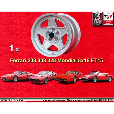 1 cerchio 308 8x16 5x108 Ferrari Ferrari 208 308 328 w o ABS Mondial 8 Mondial 3 2 w o ABS (rear axle) silver