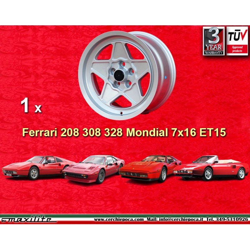 1 cerchio 308 7x16 5x108 Ferrari Volvo Ferrari 208 308 328 w o ABS Mondial 8 Mondial 3 2 w o ABS Volvo 140 160 240 260 P