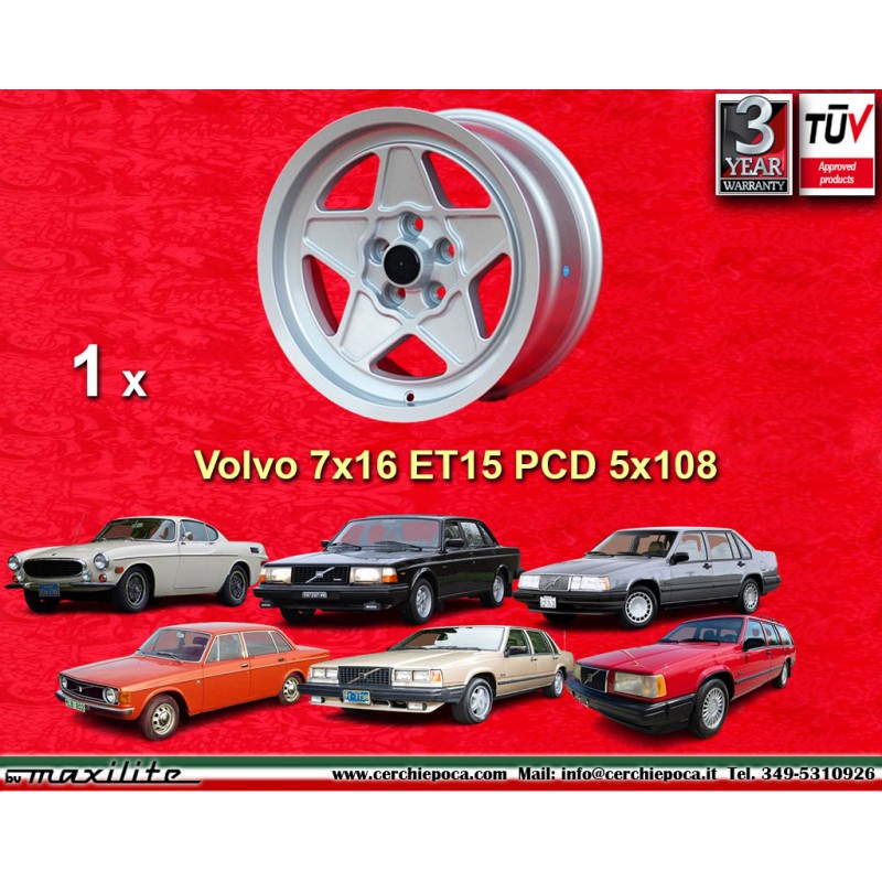 1 Felge 308 7x16 5x108 Ferrari Volvo Ferrari 208 308 328 w o ABS Mondial 8 Mondial 3 2 w o ABS Volvo 140 160 240 260 P18