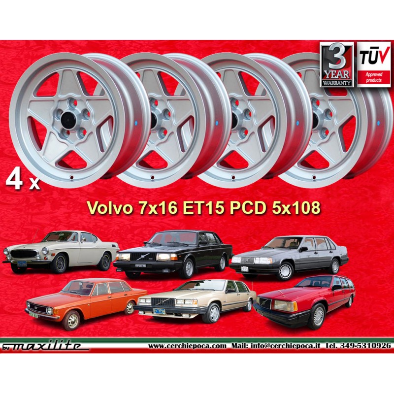 4 wheels 308 7x16 5x108 Ferrari Volvo Ferrari 208 308 328 w o ABS Mondial 8 Mondial 3 2 w o ABS Volvo 140 160 240 260 P1