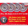 4 cerchi Campagnolo 6.5x15 4x108 Alfa Romeo 105 Coupe Spider GT GTA GTC Montreal silver