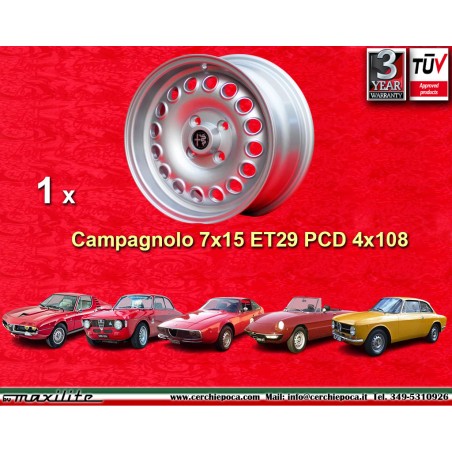 1 jante Campagnolo 7x15 4x108 Alfa Romeo 105 Coupe Spider GT GTA GTC Montreal silver