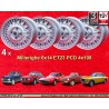 4 jantes Millerighe 6x14 4x108 Alfa Romeo Giulia 105 Berlina Coupe Spider GT GTA GTC silver