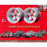 2 Felgen Penta 12x15 5x112 Mercedes w107 w108 w109 Red Pig 300 SEL silver/diamond cut