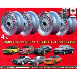 4 jantes Super RS 7x16 + 8x16 5x120 BMW serie 5 E12 E28 E34 serie 6 E24 serie 7 E23 E32 E3 E9