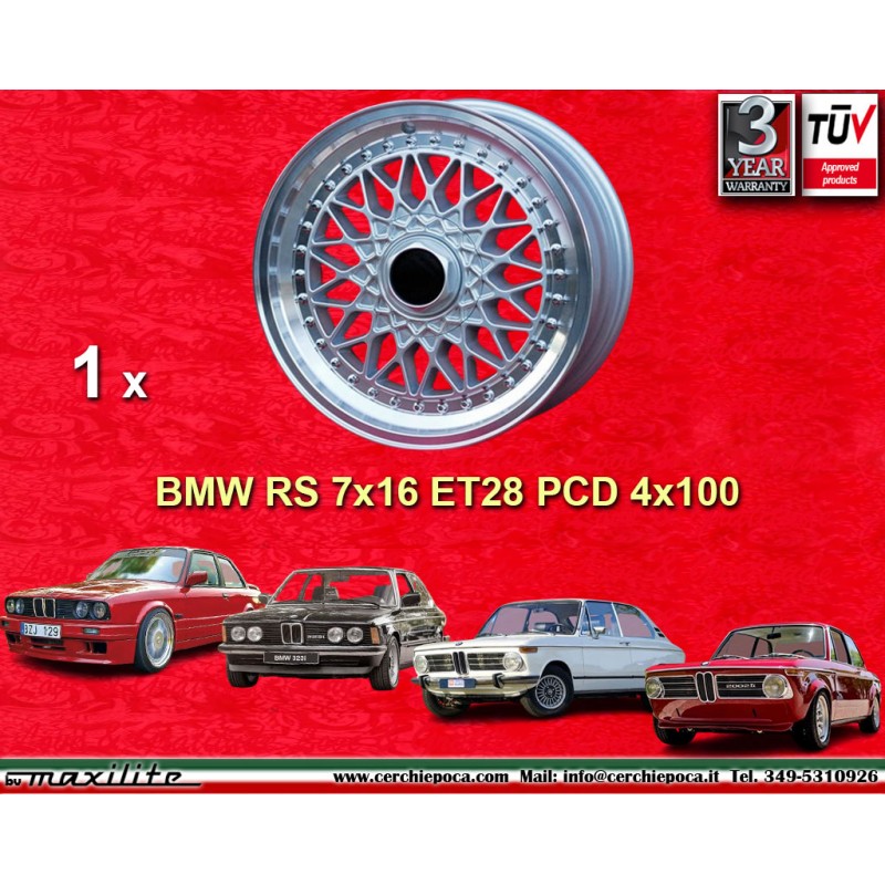 1 cerchio Super RS 7x16 4x100 BMW Opel Volkswagen 3 serie E21 E30 Volkswagen Golf 1-3 Scirocco 1 2 Jetta 1 2 Vento Passa