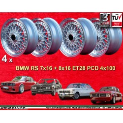 4 wheels Super RS 7x16 + 8x16 4x100 BMW Opel Volkswagen 3 serie E21 E30 Volkswagen Golf 1-3 Scirocco 1 2 Jetta 1 2 Vento