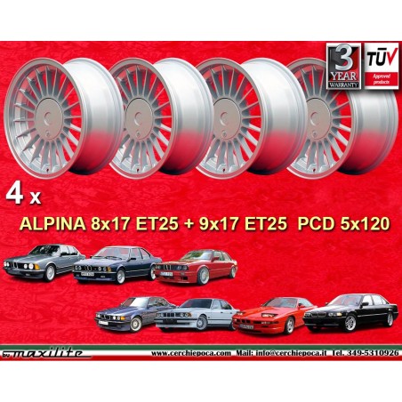 4 jantes Alpina 8x17 + 9x17 5x120 BMW serie 5 E12 E28 E34 serie 6 E24 serie 7 E23 E32 