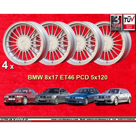 4 Felgen Alpina 8x17 5x120 BMW serie 3 E36 E46  silver/black