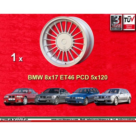 1 jante Alpina 8x17 5x120 BMW serie 3 E36 E46  silver/black