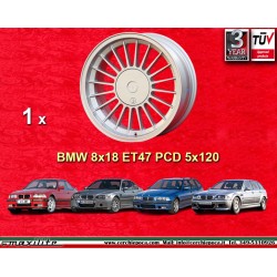 1 Felge Alpina 8x18 5x120 BMW serie 3 E36 E46 silver/black