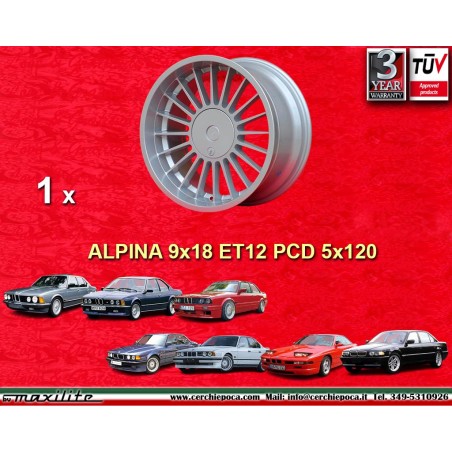 1 jante Alpina 9x18 5x120 BMW serie 5 E34 serie 6 E24 serie 7 E23 E32 8 E31 silver