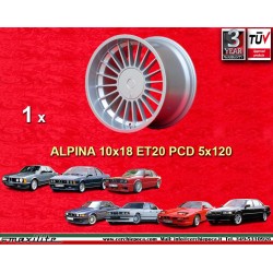 1 Felge Alpina 10.5x18 5x120 BMW 5 E34 6 E24 7 E23 E32 8 E31 rear only silver