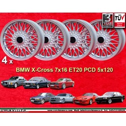 4 cerchi BBS 7x16 5x120 BMW M3 E30 5 E12 E28 E34 6 E24 7 E23 E32 E3 E9 silver