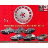 1 jante Gullideckel 8x17 5x112 Mercedes w107 w108 w109 w116 w123 w126 silver/diamond cut