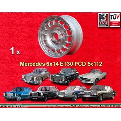 1 wheel Barock 6x14 5x112 Mercedes w108 w109 w113 w114 w115 w116 w123 silver