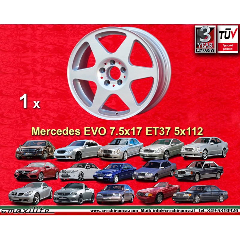 1 Felge Evo 7.5x17 5x112 Mercedes Audi Mercedes 124 129 140 201 202 203 204 207 208 209 210 211 212 170 171 172 HO Audi 