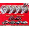 4 wheels Minilite 8x13 4x108 Ford Escort Mk1-2 Capri Cortina silver/diamond cut