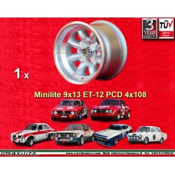 1 wheel Minilite 9x13 4x108...