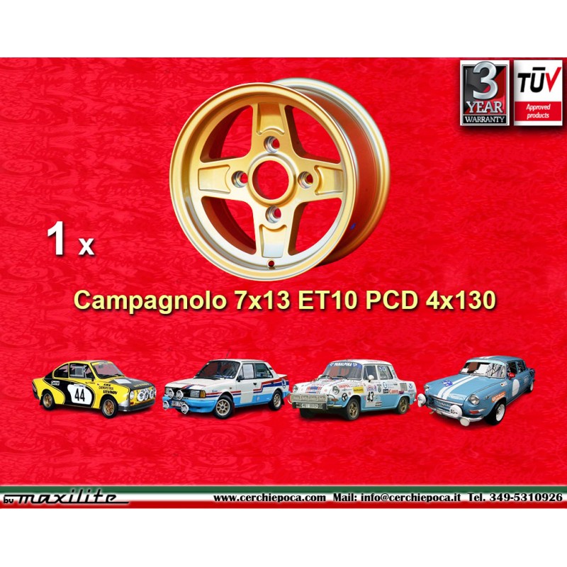 1 jante Campagnolo 7x13 4x130 Lancia Fulvia Zagato Coupe gold