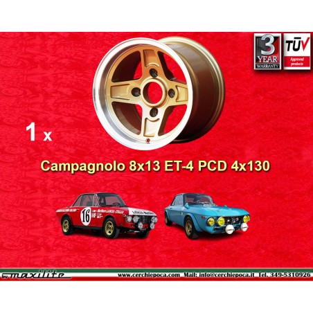 1 cerchio Campagnolo 8x13 4x130 Lancia Fulvia Zagato Coupe gold/diamond cut