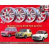 4 cerchi Minilite 5.5x13 4x101.6 Austin Mini MG Mini Mk1-3 Austin Sprite mk1-4 MG Midget silver/diamond cut