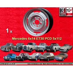 1 cerchio OE steel 6x14 5x112 Mercedes 108 109 110 111 112 113 114 115 116 123 126 black