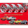 4 jantes Minilite 7x15 4x108 Ford Escort Mk1-2 Capri Cortina silver/diamond cut