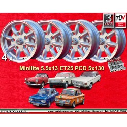 4 wheels Minilite 5.5x13 +...