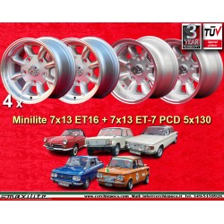 4 wheels Minilite 7x13 +...