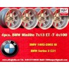 4 jantes Minilite 7x13 4x100 BMW Opel Volkswagen  1502 1602 1802 2002 tii 3 E21 Kadett B-C Manta Ascona A-B GT Olympia A