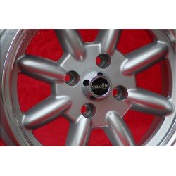 1 cerchio Minilite 7x15 4x100 BMW 1502-2002 1500-2000tii 2000C CA CS 3 E21 E30 silver/diamond cut