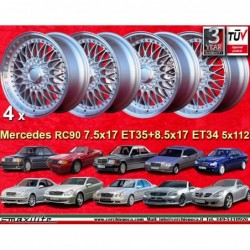 4 Felgen RC90 7.5x17 + 8.5x17 5x112 Mercedes Audi 124 129 140 201 202 203 204 207 208 209 210 211 212 170 171 172 HO Aud