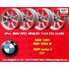 4 cerchi Minilite 7x15 4x100 BMW 1502-2002 1500-2000tii 2000C CA CS 3 E21 E30 silver/diamond cut