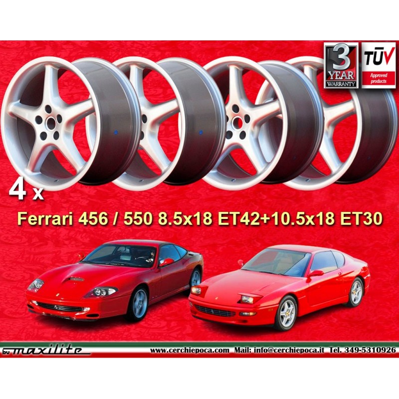 4 wheels 550 8.5x18 + 10.5x18 5x108 Ferrari 456 550