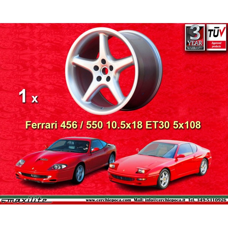 1 cerchio 550 10.5x18 5x108 Ferrari 456 550 silver