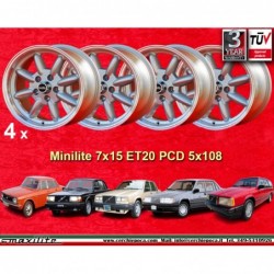 4 Felgen Minilite 7x15...