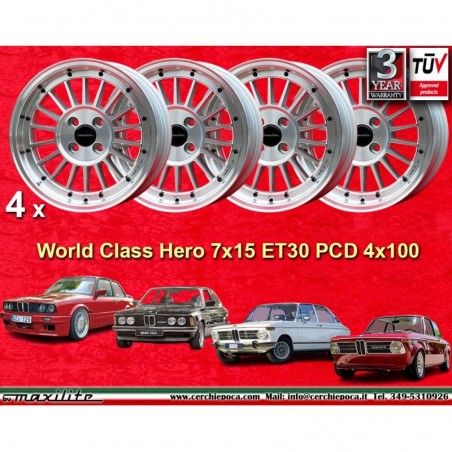 4 Felgen WCHE 7x15 4x100 BMW Opel VW Mazda Toyota BMW 1502-2002 tii 3 E30 Opel Kadett B-C Manta Ascona A-B GT Olympia A