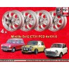 4 wheels Minilite 5x12 4x101.6 Mini Mini Mk1-3 850 1000 1275 GT silver/diamond cut