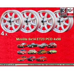 4 wheels Minilite 6x14 4x98...