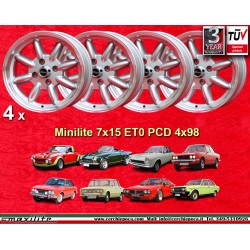 4 wheels Minilite 7x15 4x98...