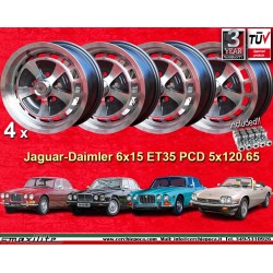 4 Felgen XJS 6x15 +...