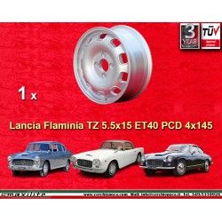 1 Felge TZ 5.5x15 4x145 Lancia Flaminia silver