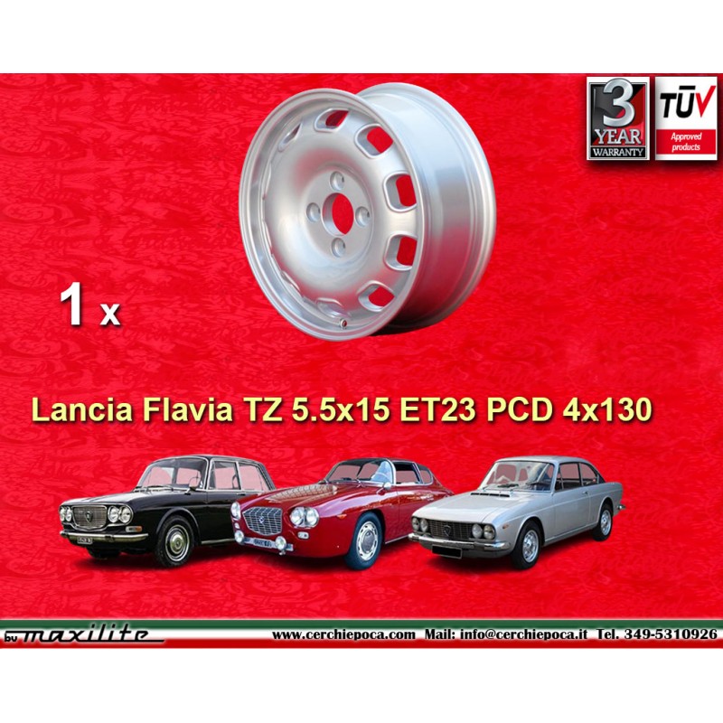 1 jante TZ 5.5x15 4x130 Lancia Flavia silver