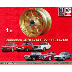 1 Felge Cromodora CD28 6x14 4x130 Lancia Fulvia 2000 gold