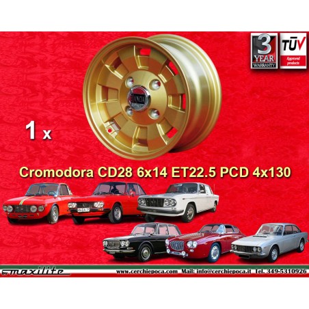 1 cerchio Cromodora CD28 6x14 4x130 Lancia Fulvia 2000 gold