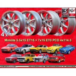 4 wheels Minilite 5.5x15 +...