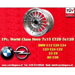 1 cerchio WCHE 7x15 5x120 BMW 5 E12 E28 E34 6 E24 7 E23 E32 E3 E9 M3 E30 silver/diamond cut