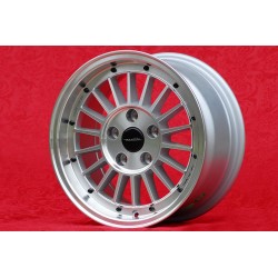 1 jante WCHE 7x15 5x120 BMW 5 E12 E28 E34 6 E24 7 E23 E32 E3 E9 M3 E30 silver/diamond cut