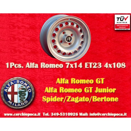 1 jante Campagnolo 7x14 4x108 Alfa Romeo 105 Coupe Spider GT GTA GTC Montreal silver